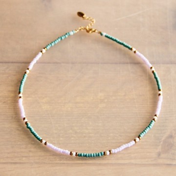 kralen ketting lila mint